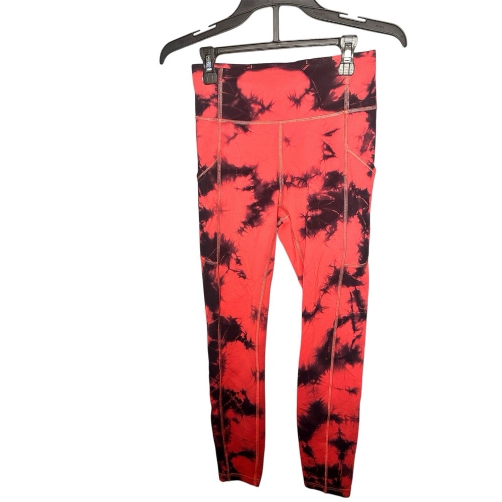 Lululemon Tie-Dye Leggings Red and Black XXS